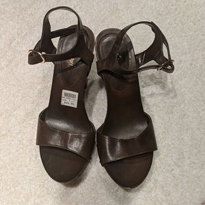 Fiona clog open toe heels